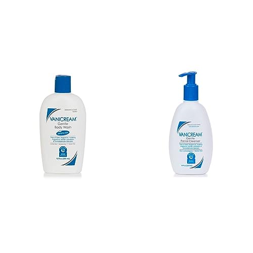 Vanicream Gentle Body Wash | 12 Ounce & Gentle Facial Cleanser with Pump Dispenser - 8 fl oz - Formulated Without Common Irritants for Those with Sensitive Skin