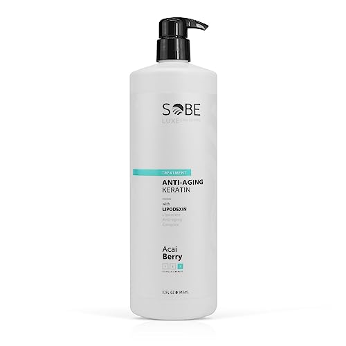 SOBE LUXE - Brazilian Keratin Smoothing Treatment, Blowout Straightening System for Dry and Damaged Hair, 32 Oz, Acai Berry - Forte, Sulfate Free - Eliminates Curls and Frizz, All Hair Types