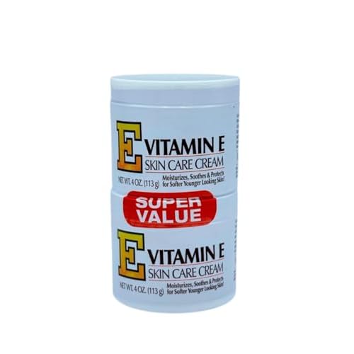 Vitamin E Skin Care Cream 4oz Jar (Super Value Twin Pack) ? Intensive Moisturizer for Dry Skin ? pack 4
