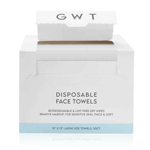 GWT Disposable Face Towels,10"¡¿12" Face Towelette Disposable,Thicken Facial Towels for Women Sensitive Skin,Soft Makeup Remover Dry Wipes, 50 Ct, 1 Pack