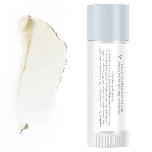 Project Reef Herbal Peppermint Lip Balm ? Vegan, Reef-Safe & Hydrating Lip Care with Organic Peppermint, Shea Butter & Vitamin E ? Natural Sunburn Relief & Daily Care, 0.15 oz, 2 Pack