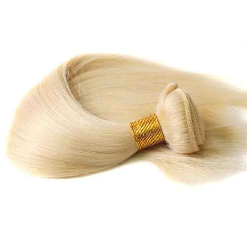 613 Bundles Human Hair Extensions 100g/Bundle 613 Color Real Human Hair Extensions For Women Light Blonde Color Human Hair Bundles 2-3set Can Be Full Head (Straight Hair, 24 Inch)