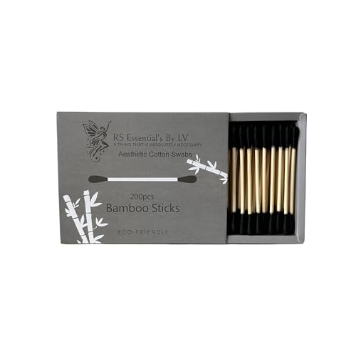 Bamboo Cotton Swabs 200 Count - Eco-Friendly Multi-Color