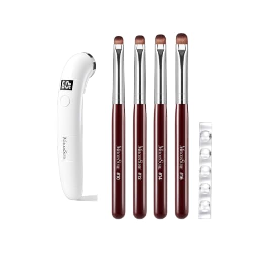 MelodySusie French Tip Nail Brush Set + P-ART01A Cordless UV Lamp