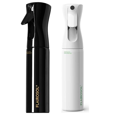 LAIROSOL 2 Pack Spray Bottle for Hair, 10.01 oz/300 ml, White Bottle and Black Bottle
