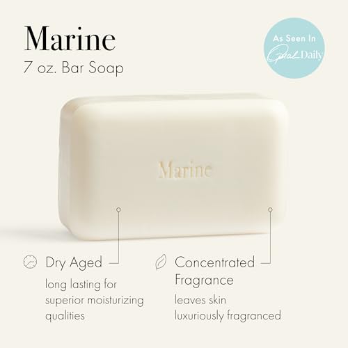 LAFCO New York Bar Soap, Marine - 7 oz - Ultra-Hydrating, Natural Formula - All Skin Types - Made in Europe (Pack of 3)