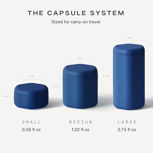 Cadence Capsules Travel Skincare Set - 3 Magnetic Containers, TSA Approved