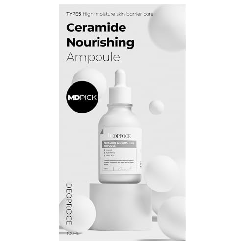 Deoproce Sheer Ceramide Nourishing Intensive Ampoule w/ 5 types of Ceramide Ingredients restore skin's natural barrier, Improve cell structure and even skintone Korean Skincare 3.4 Fl oz