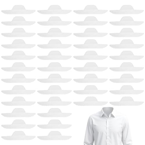 50 Disposable Collar Protectors for Shirts and Hats - Sweat Absorbent Liner Pads