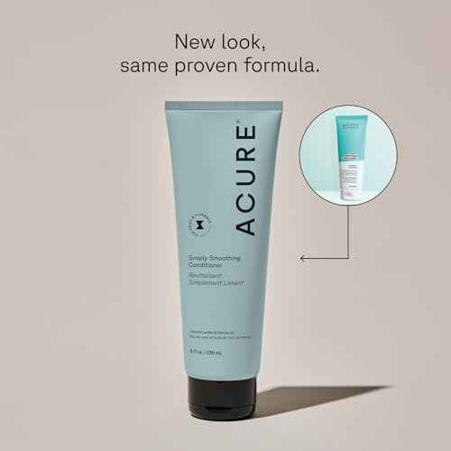 Acure Simply Smoothing Shampoo and Conditioner Set - Hydrating & Moisturizing for Women & Men, Moisturize Frizzy, Dry, Damaged Hair w/Coconut Water, Vegan, Paraben & Sulfate Free - 8 fl oz (2 Pack)