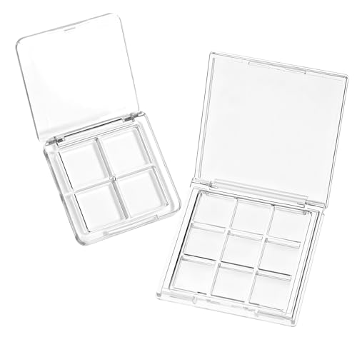 Empty Makeup Palette Case Set, 9-Grid & 4-Grid Eyeshadow Organizer