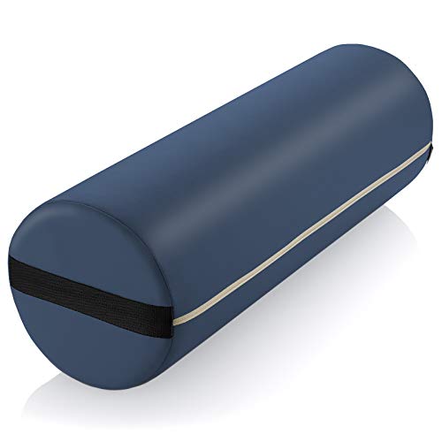 Saloniture Jumbo Round Massage Table Bolster Pillow (26 x 9 Inches) - Blue