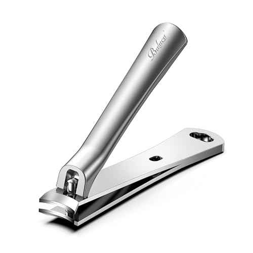 BALUCA Curved Toenail Clipper for Senior for Thick Nails, Professional Finger Nail Clipper for Women for Hard Nails, Stainless Steel Nail Cutter for Accurate Trimming and Grooming,Silver