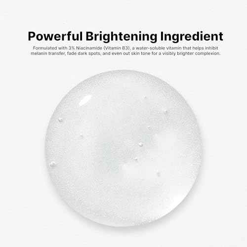 Niacin Vita Snow Serum, Korean Skincare for Brightening, Hydration, Oil Control, 3% Niacinamide, Vitamin C Serum & Ceramide, Dark Spot Corrector, Hyperpigmentation Treatment, Gentle Daily Use