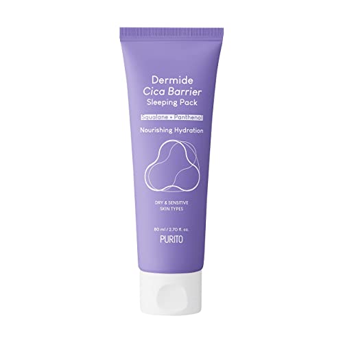 PURITO Dermide Cica Barrier Sleeping Pack 2.7 fl.oz / 80ml ceramide and centella, night cream, sensitive type, moisture pack