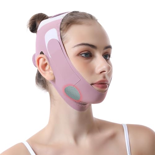 Graphene Face Lift Strap for Jawline Definition & Double Chin Reduction, Non-Surgical V-Shape Facial Slimmer for Skin Tightening and Firming, Reusable Anti-Aging Face Band for Women & Men (Purple)