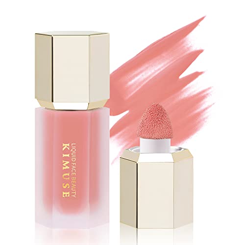 KIMUSE Soft Cream Blush Makeup, Liquid Blush for Cheeks, Weightless, Long-Wearing, Smudge Proof, Natural-Looking, Dewy Finish