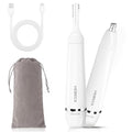Nose Hair Trimmer for Women Men - Electric Ear and Nose Hair Trimmer - 2 in 1 Facial Hair Remover Portable for Painless Face Eyebrow Trimmering Waterproof (Pearl White 2in1)