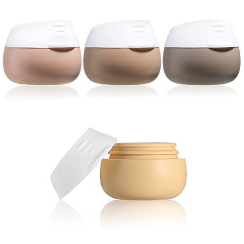 TSA Travel Size Silicone Jars, Leak-proof Cosmetic Containers (4 Pieces)