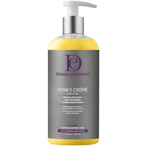 Design Essentials Honey Creme Moisture Retention Super Detangling Conditioning Shampoo, Sulfate Free for Moisturizing and Strengthening Hair, 32 Fl Oz (Pack of 1)