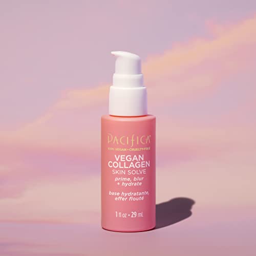 Pacifica Vegan Collagen Skin Solve Primer ? 3-in-1 Face Primer that Primes, Blurs & Hydrates, Skincare-Infused Formula with Collagen Peptides, Hyaluronic Acid & Caffeine for Smooth Radiant Skin