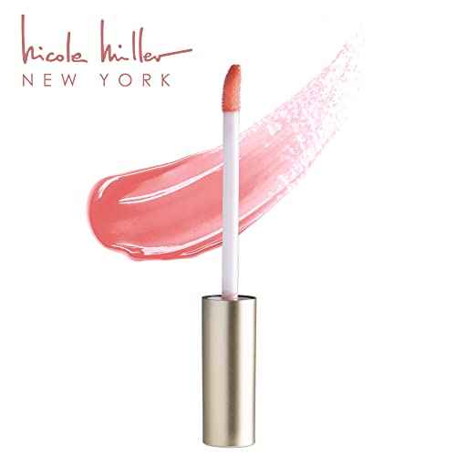 Nicole Miller Lip Gloss Collection Shimmery Glosses for Women and Girls Long Lasting Color Set with Rich Varied Colors, Peach, 10 Count (Pack of 1)