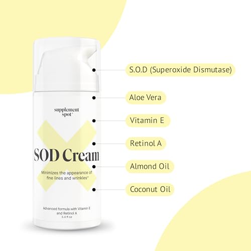 Superoxide Dismutase SOD Anti Aging Cream, Anti Aging Face Cream to Repair Fine Lines & Wrinkles for Smoother, Firmer & Younger Looking Skin, Superoxide Dismutase Face Moisturizer, 3.4 oz