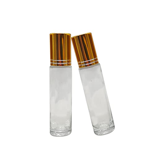24Pack Essential Oil Roller Bottles 10ml Clear Glass Roller Bottles with Stainless Steel Roller Balls Leak Proof Roll on Bottles for Travel Perfume Essential Oil