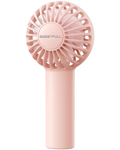 SWEETFULL Mini Portable Fan Powerful Handheld Fan Rechargeable,3 Speeds Personal Small Hand Fan for Travel Makeup Eyelash Fan for Stylish Kids Girls Women USB Cute Design