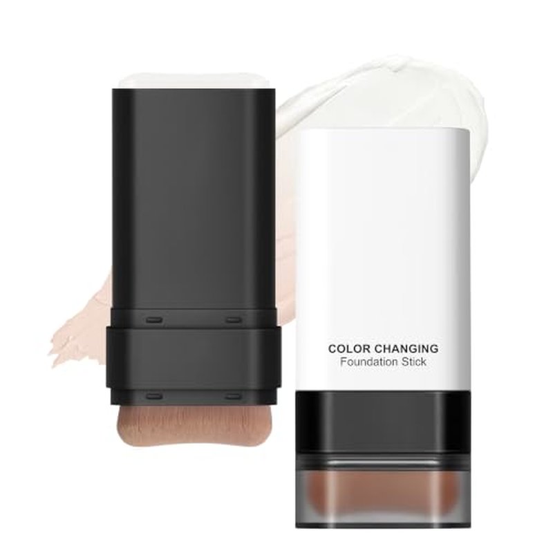 LuLuTone Color-Changing Foundation Stick with Brush - Long Lasting Hydrating Formula for All Skin Tones