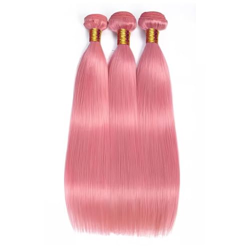 FuivJuix Pink Straight Human Hair Bundles - 26, 28, 30 Inch