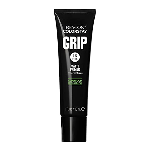 Revlon ColorStay Grip Primer, Mattifying, Blurring & Oil Absorbing Face Makeup, Absorbs Sebum, Blurs Imperfections and Reduces Pore Appearance, 1 Fl Oz
