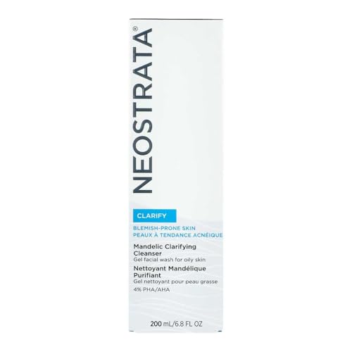 NEOSTRATA Mandelic Clarifying Cleanser Gel Facial Wash for Oily Skin with Salicylic Acid Soap-Free Fragrance-Free, 6.8 Fl Oz (Pack of 1)