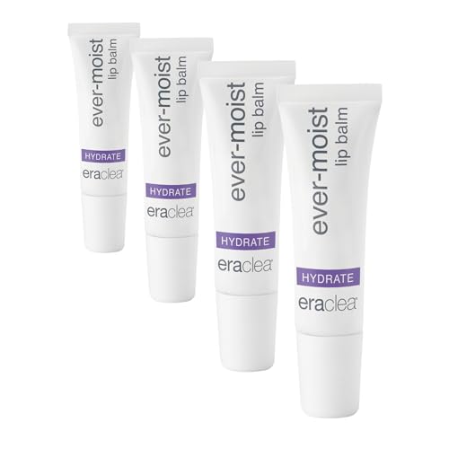 eraclea Ever-Moist Lip Balm, Lip Moisturizer with Beeswax, Hyaluronic Acid and Shea Butter, Dry Lip Repair & Moisture Support for Chapped and Cracked Lips (0.4 oz) (Pack of 4)