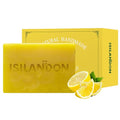 ISILANDON Natural Lemon Exfoliating Cleansing Soap Infused with Lemon Oil, Aloe Vera & Multiple Nourishing Oils