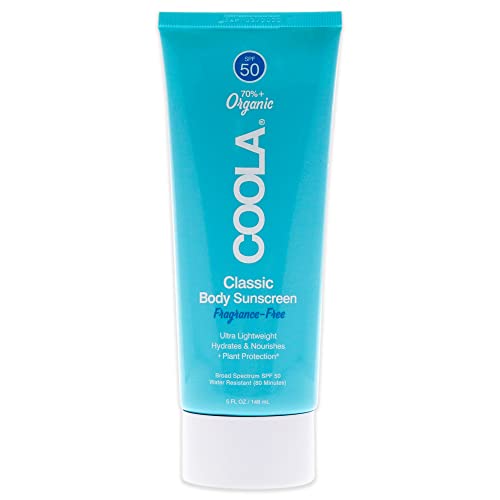 COOLA Organic Sunscreen SPF 50 Sunblock Body Lotion, Dermatologist Tested Skin Care for Daily Protection, Vegan and Gluten Free, Fragrance Free, 5 Fl Oz