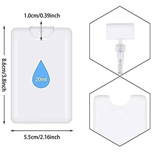 20 Packs 20ml Clear Plastic Perfume Spray Bottle Containers Refillable Perfume Spray Bottles Card Type Fine Mist Empty Container Moisturizing Water Box Makeup Sprayer for Skincare Water