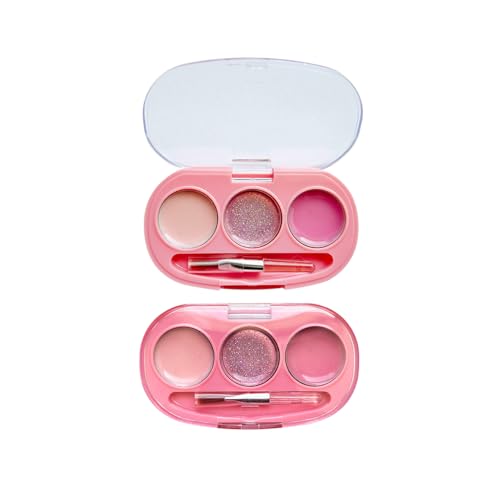 Kids Lip Gloss Set 4-Piece Heart Charm Makeup Bundle