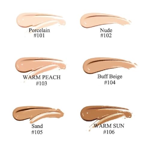 2 Pack PHOERA Foundation,Flawless Soft Matte Liquid Foundation 24 HR Oil Control Concealer Foundation Makeup,Full Coverage Foundation for Women and Girls(((101 Porcelain+103 Warm Peach)