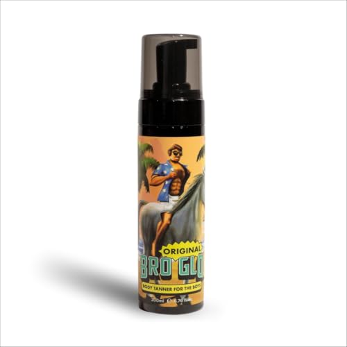 Bro Glo Self Tanner for Men - Quick Dry Foam Mousse 6.76oz