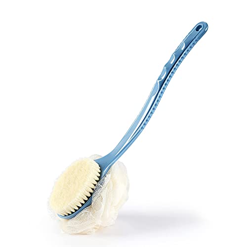 Shower Back Scrubber Brush with Loofah & Long Handle