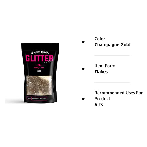 Champagne Gold Ultra Fine Glitter 100g / 3.5oz Premium Glitter