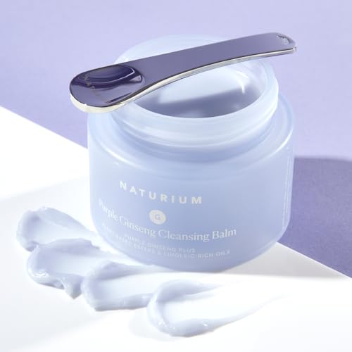Naturium Purple Ginseng Cleansing Balm 3 oz - Plant-Based Face Wash, Vegan & Cruelty-Free