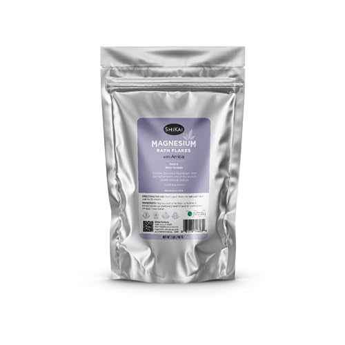 ShiKai Magnesium Bath Flakes with Arnica (32 oz) | Bath Salt Soak for Muscle Relief | Fragrance Free