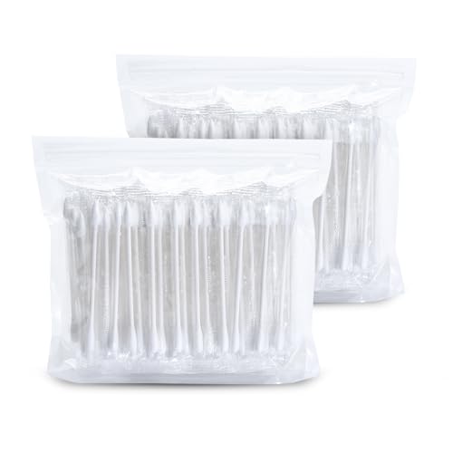 KRIZJUES White Cotton Swabs Bulk 200 Pack - Double-Ended Ear & Makeup Q-tips