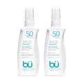BU SPF 50 Sunscreen Spray for Face and Body, Fragrance Free, Clear Non Aeorsol, Non Greasy and Water Resistant (2-pack)