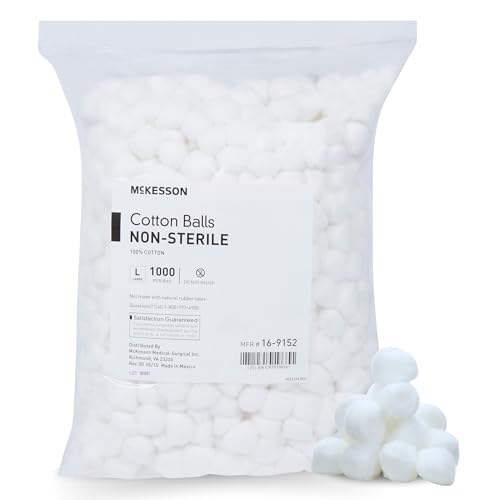 McKesson Large Cotton Balls Bulk 1000 Count for Face & Wound Care