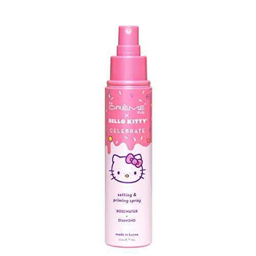 The Cr?me Shop x Hello Kitty - Korean Skin Care Celebrate Priming & Setting Facial Spray (Rose Water & Diamond) - Hydration, For Makeup, Natural Essence