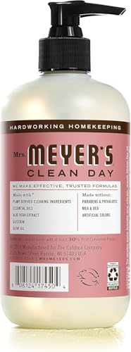 Mrs. MEYER'S Rosemary Liquid Hand Soap - 12.5 Fl Oz Pack of 6, Natural Essential Oil Formula