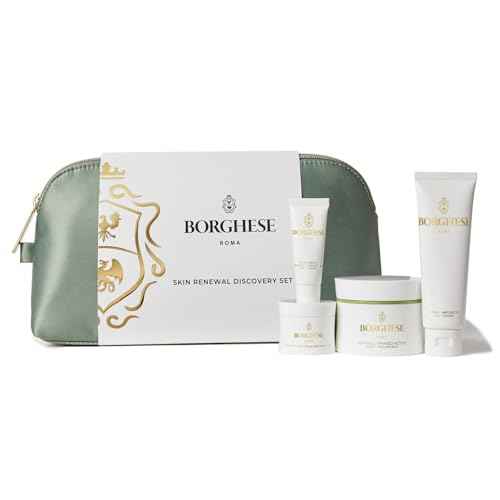 Borghese Skin Renewal Discovery Set - Includes Cream Cleanser, Pre-Mask Booster Serum, Mud Mask for Face & Body, Firming Mask & AHA BHA Overnight Mask